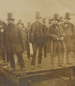 Old photograph of a number of Victorian men, IKB being front right.