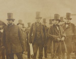 Old photograph of a number of Victorian men, IKB being front right.