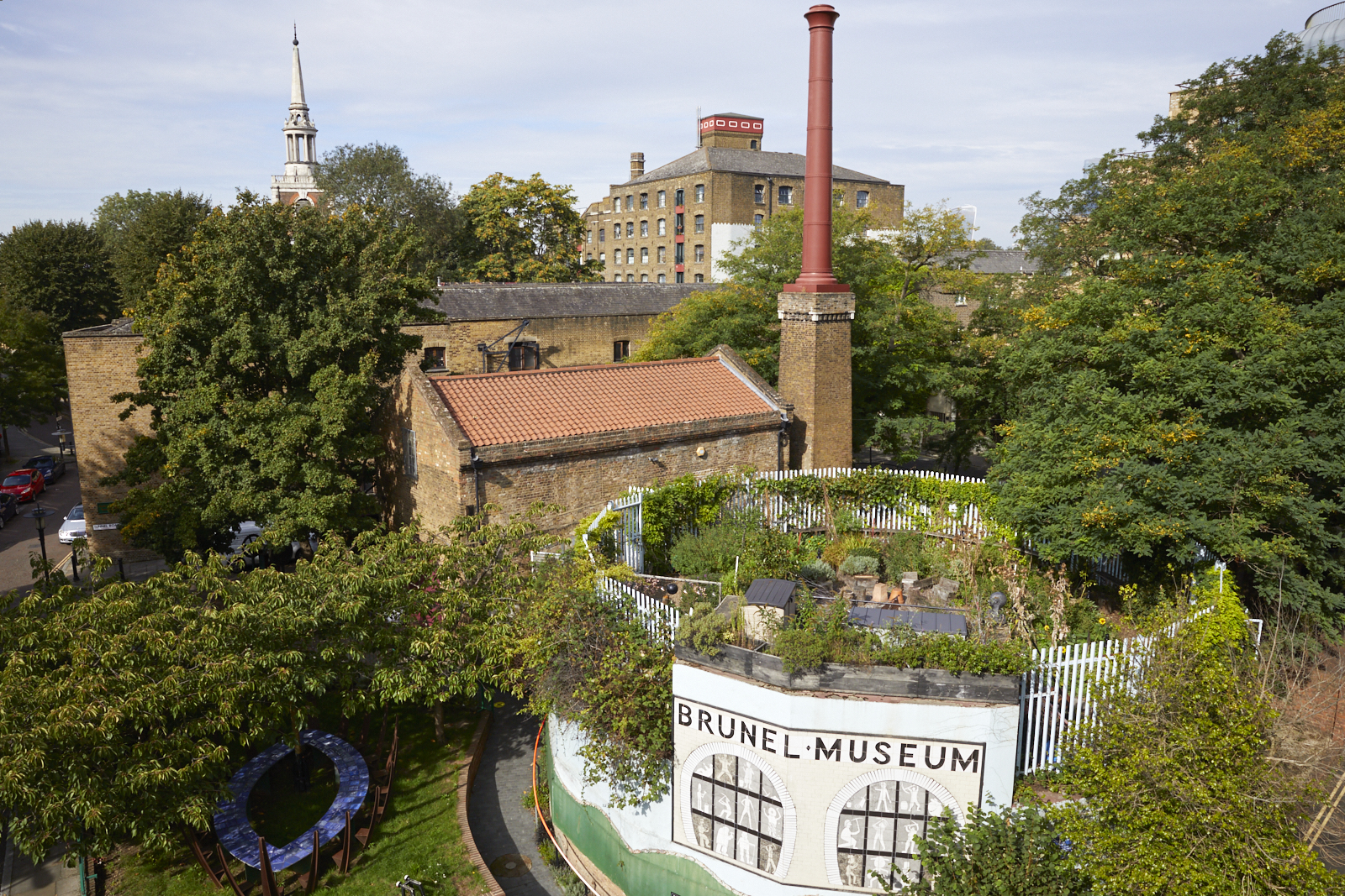 Aerial view of museum