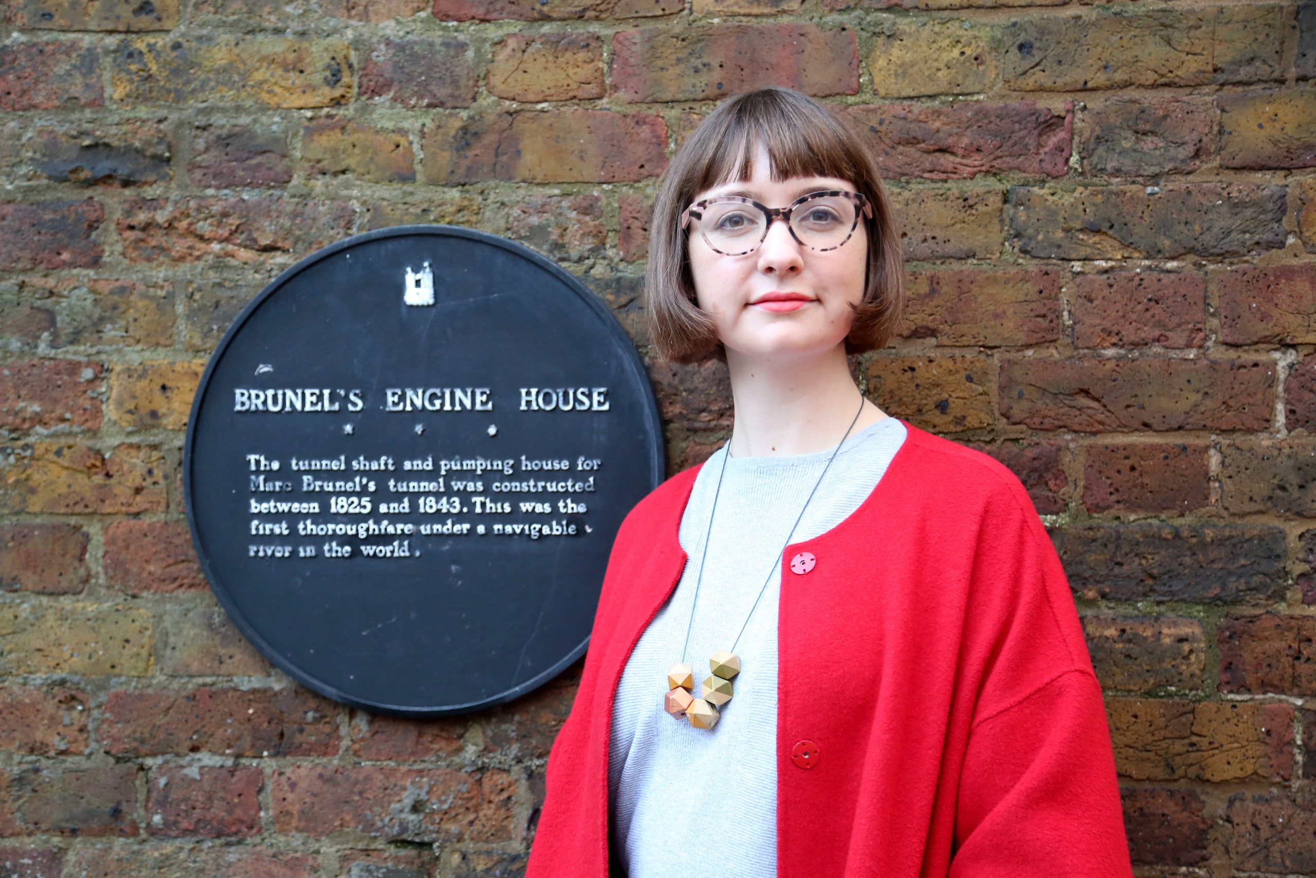 Katherine McAlpine, Director of the Brunel Museum, stands outside the Museum.