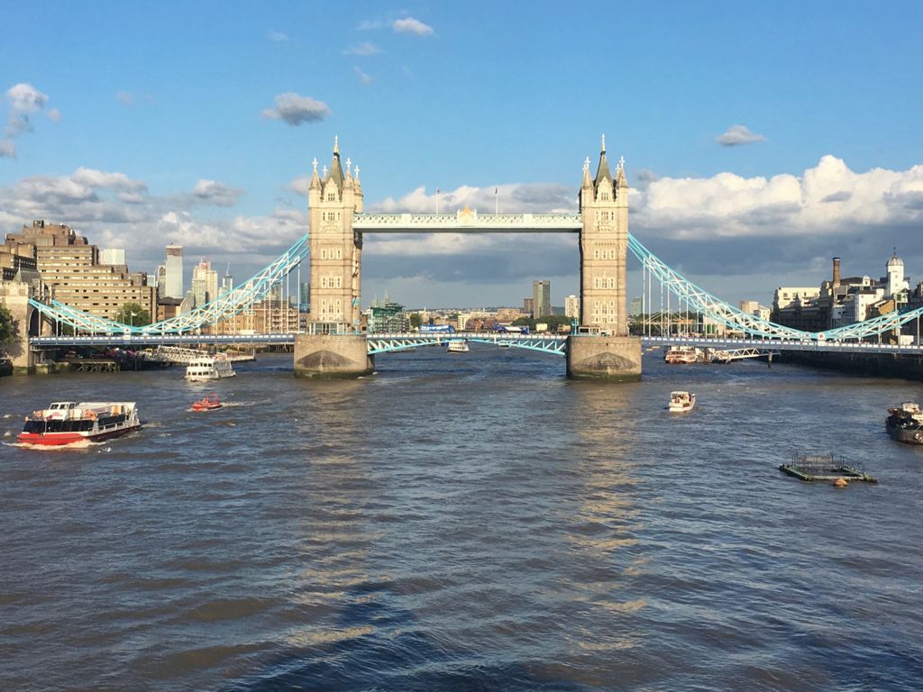 Tower Bridge, London, in sunlight