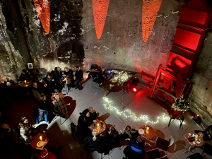 Cabaret seating at our first DEBUT at Brunel Museum concert in December 2021