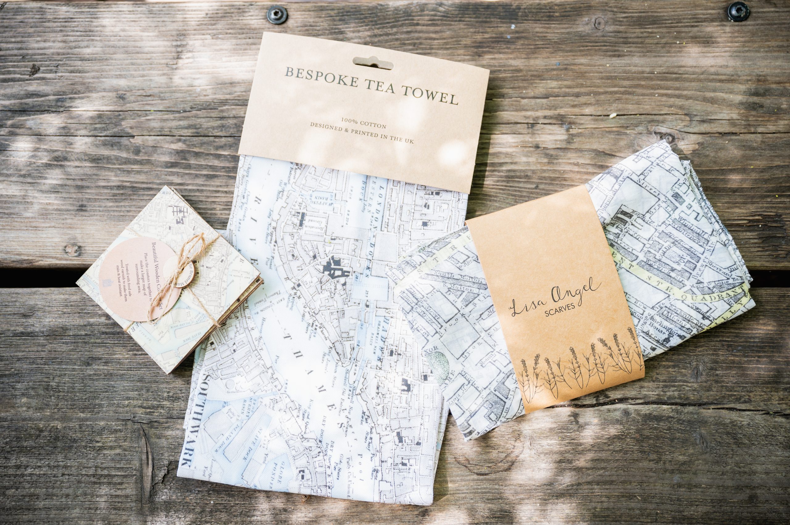 Vintage map tea towel