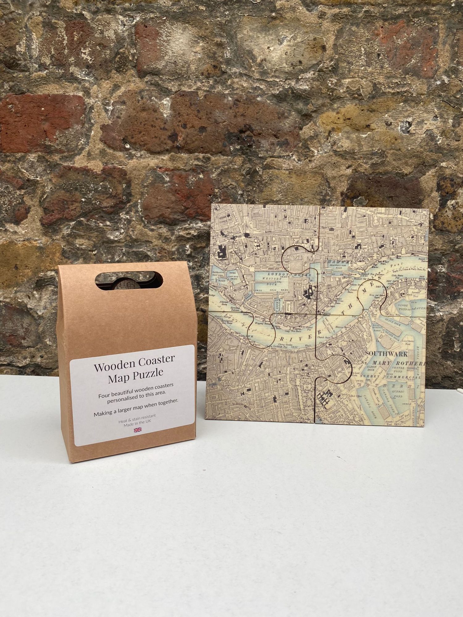 Vintage Map Jigsaw Coasters