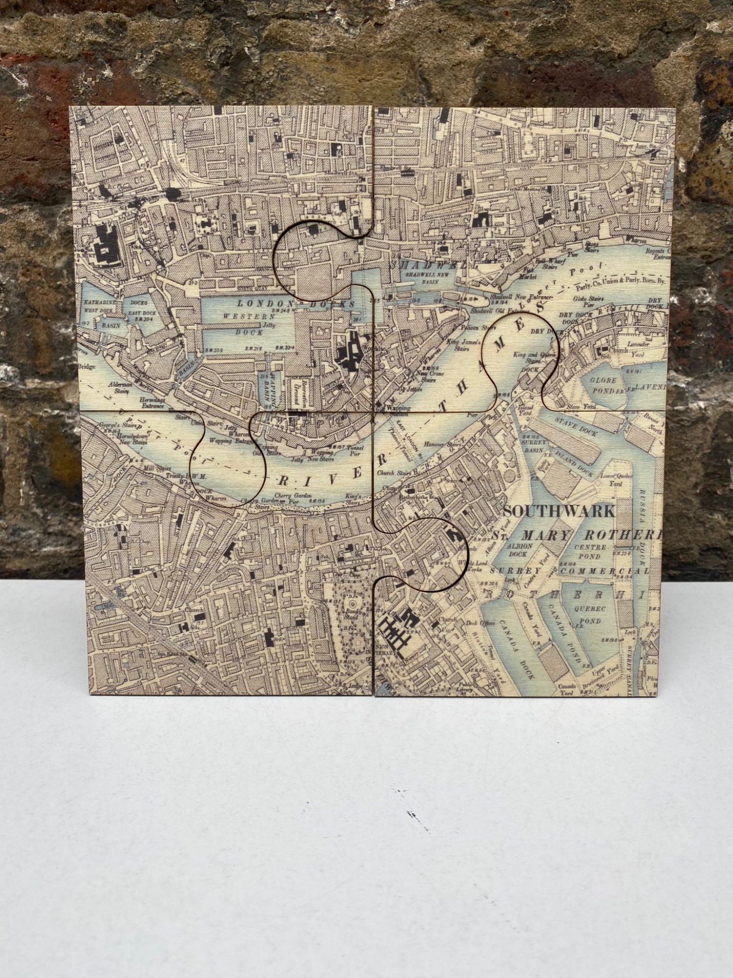 Vintage Map Jigsaw Coasters