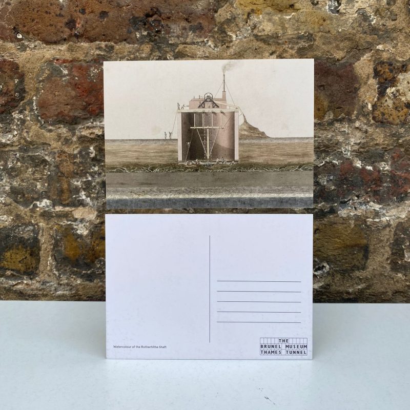 Image showing a postcard with illustration of thames tunnel shaft